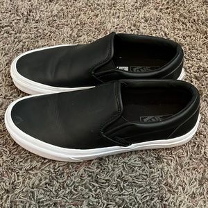 Black Leather Vans